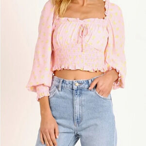 NWT Faithfull the Brand Ella Top in Pink Luda Floral | Size 4
